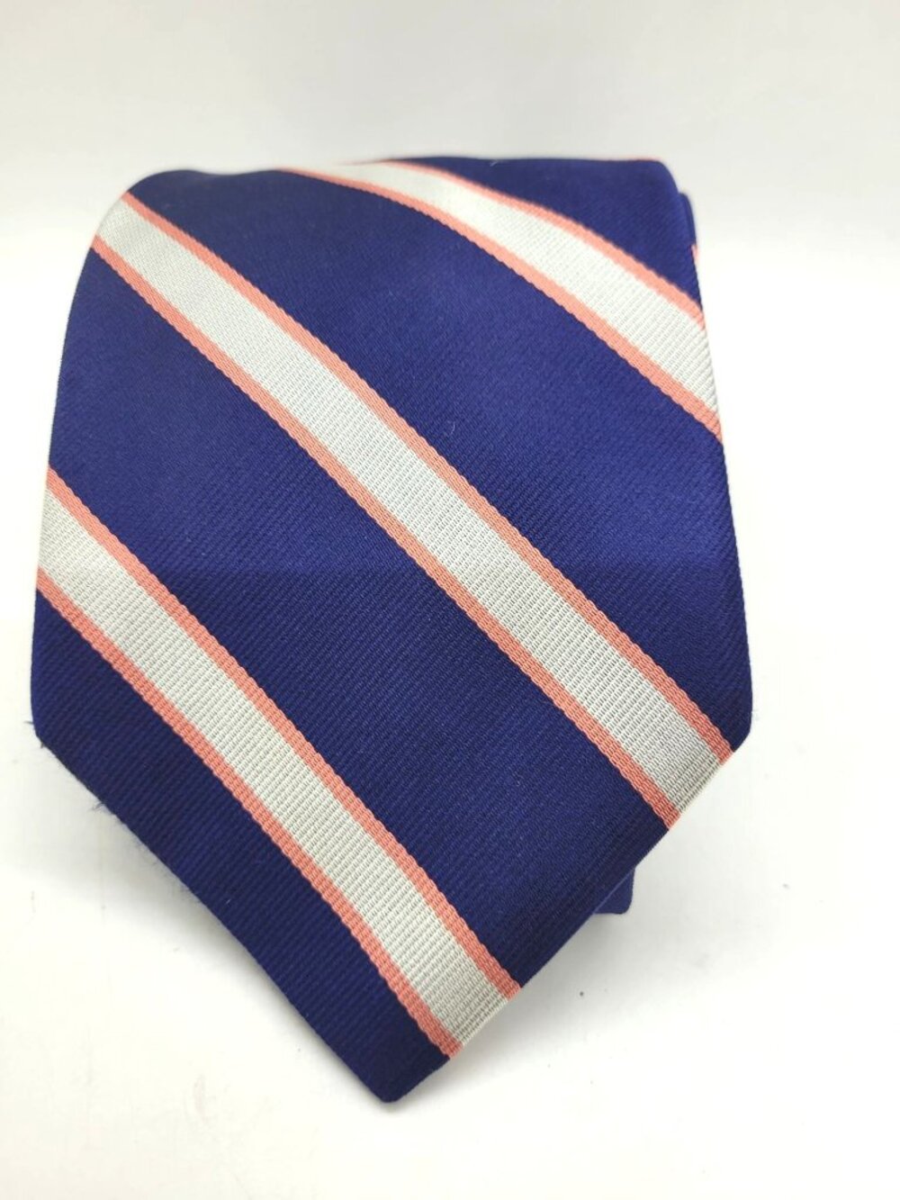 Brooks Brothers USA Mens Red White & Blue Repp Striped Tie 100% Silk Classic